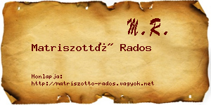 Matriszottó Rados névjegykártya